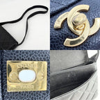 Chanel Shoulder Bag Quilted Crossbody Black Gold — view 8