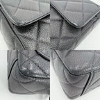 Chanel Shoulder Bag Quilted Crossbody Black Gold — view 6