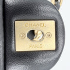 Chanel Shoulder Bag Quilted CC Logo Bag Chain Square Lambskin Black Gold — view 6