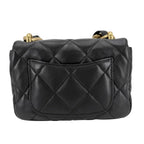 Chanel Shoulder Bag Quilted CC Logo Bag Chain Square Lambskin Black Gold — view 2