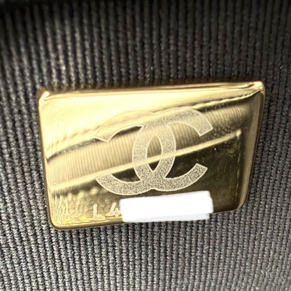 Chanel Shoulder Bag Quilted CC Logo Bag Chain Square Lambskin Black Gold — view 5
