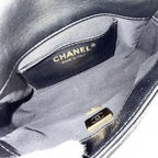 Chanel Shoulder Bag Quilted CC Logo Bag Chain Square Lambskin Black Gold — view 4