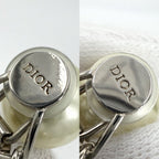 Dior Earrings Tribales Tribal Logo Swing Resin Pearl Crystal White — view 4