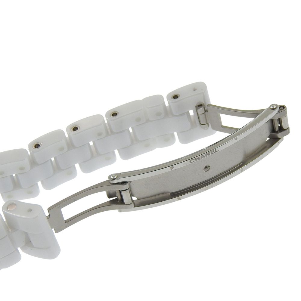 Chanel Diamond White Ceramic Quartz Analog Watch with Shell Dial — view 8
