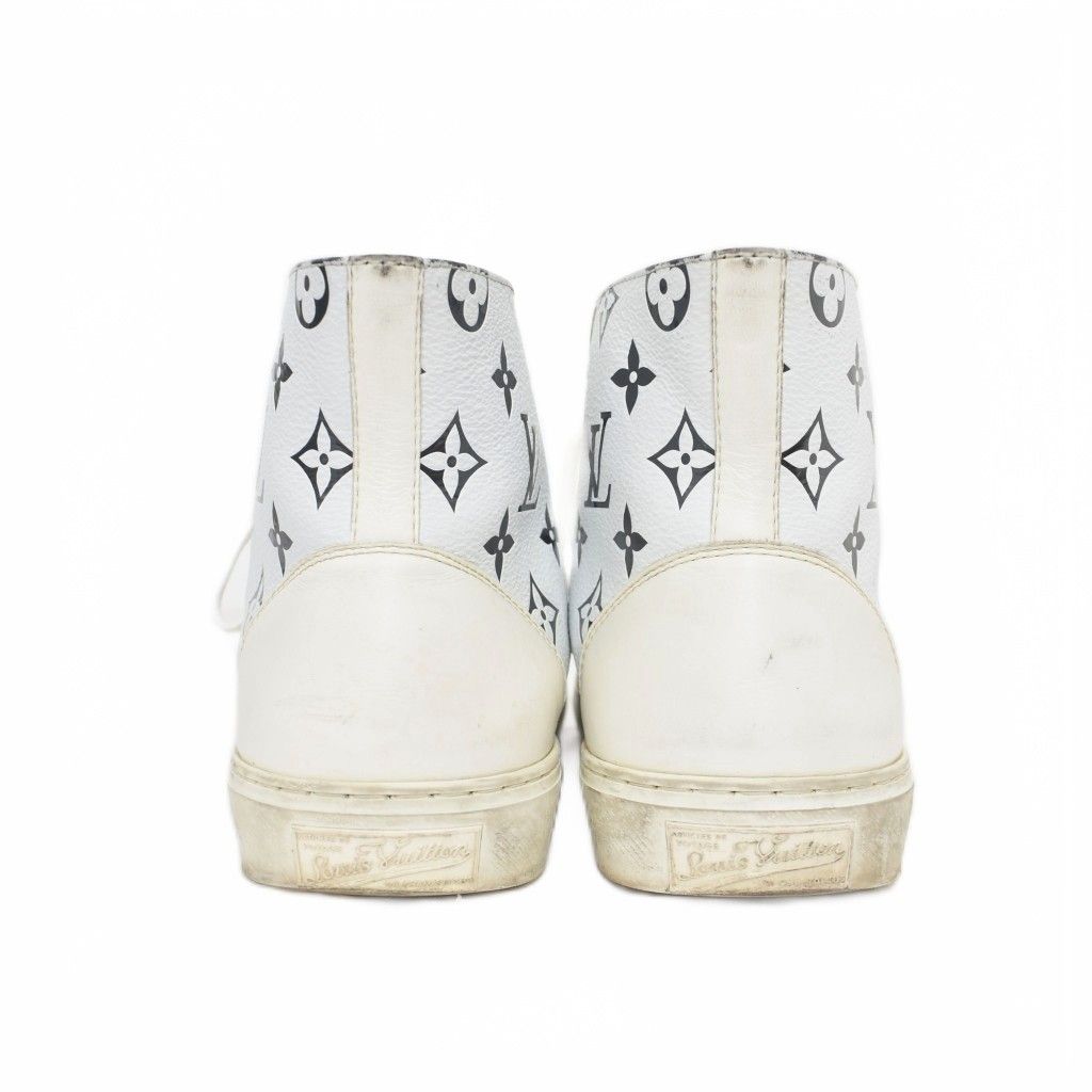 Louis Vuitton Tattoo Line Monogram Leather High Cut Sneakers 7 White — view 3