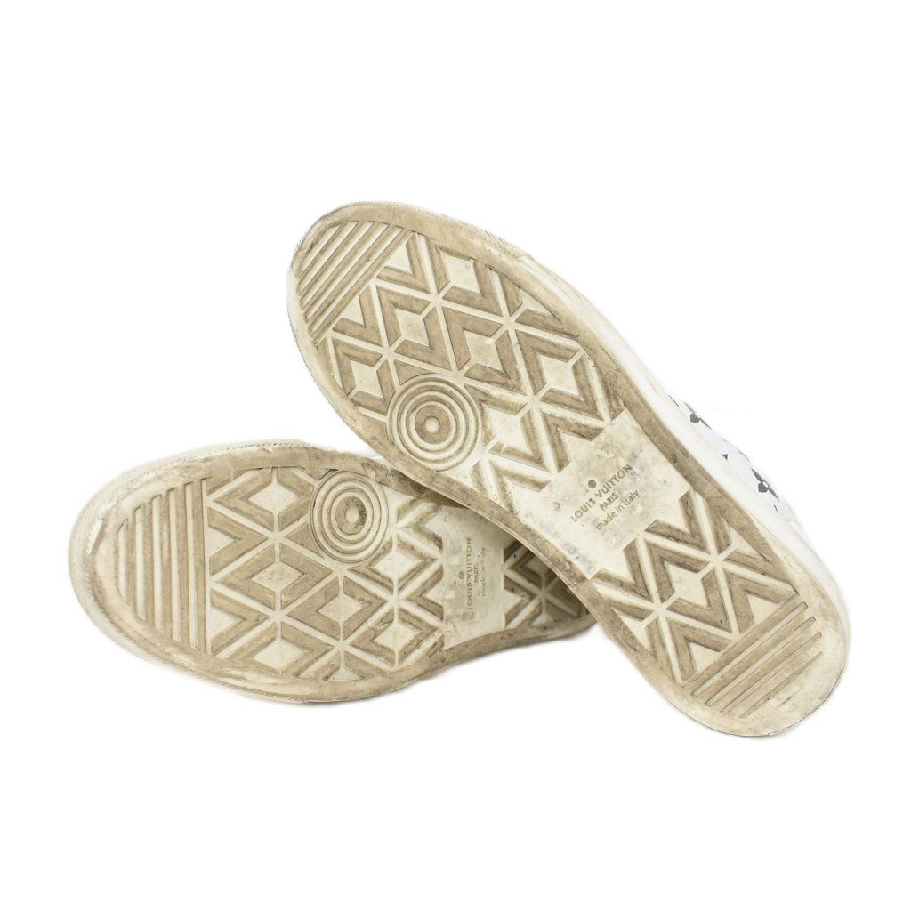 Louis Vuitton Tattoo Line Monogram Leather High Cut Sneakers 7 White — view 5