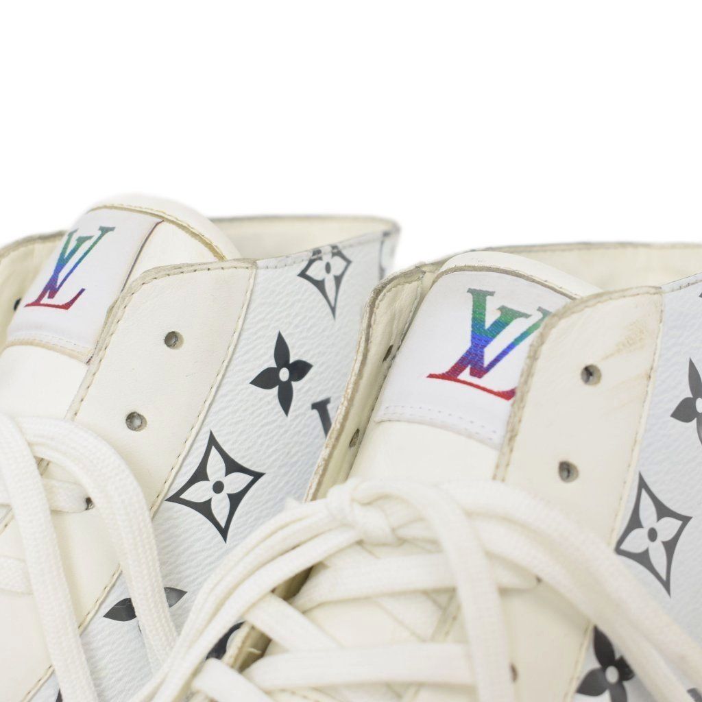 Louis Vuitton Tattoo Line Monogram Leather High Cut Sneakers 7 White — view 8