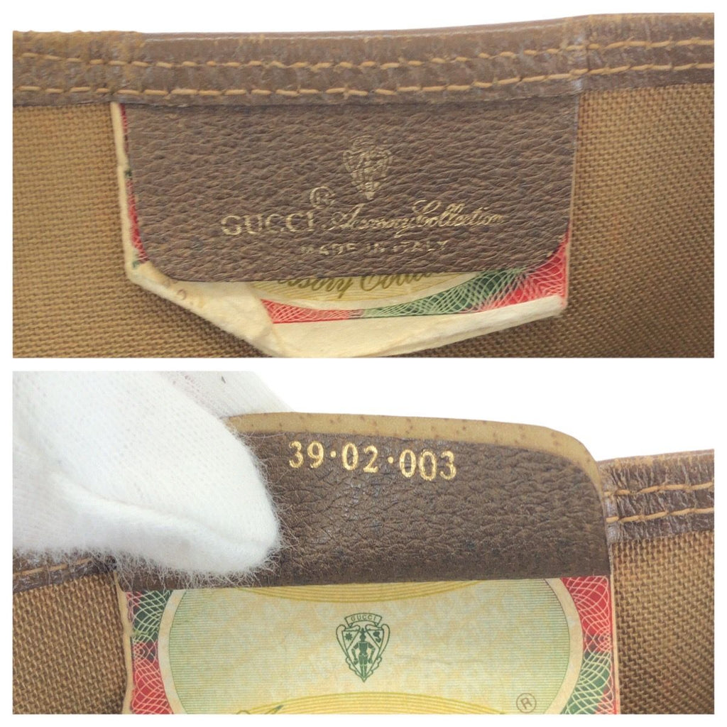 Gucci Vintage Sherry Line Beige Brown GG Supreme Canvas Tote Shoulder — view 4