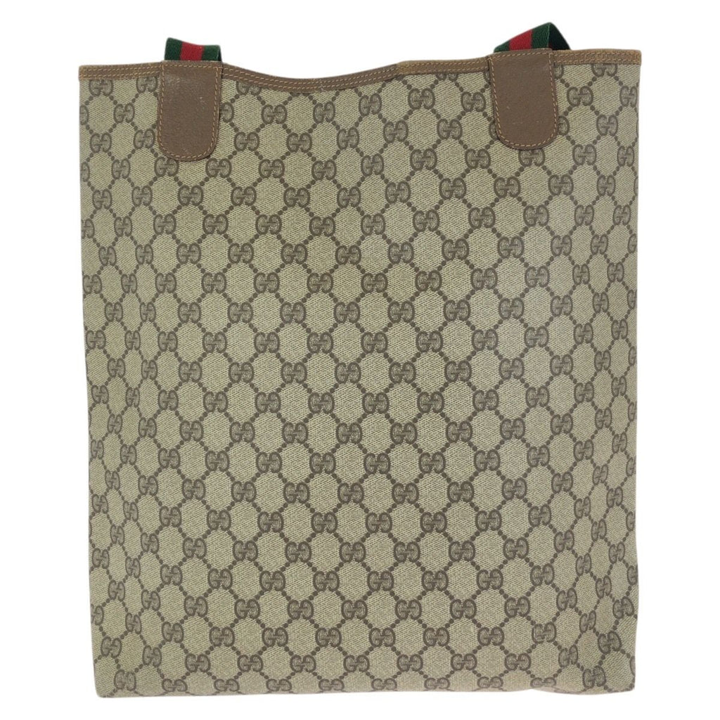 Gucci Vintage Sherry Line Beige Brown GG Supreme Canvas Tote Shoulder — view 2
