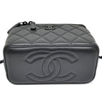 Chanel Quilted Vanity Chain Shoulder Bag Black So Lambskin — view 5