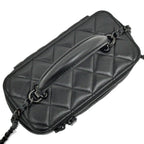 Chanel Quilted Vanity Chain Shoulder Bag Black So Lambskin — view 4