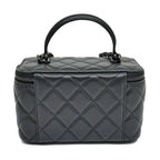 Chanel Quilted Vanity Chain Shoulder Bag Black So Lambskin — view 3