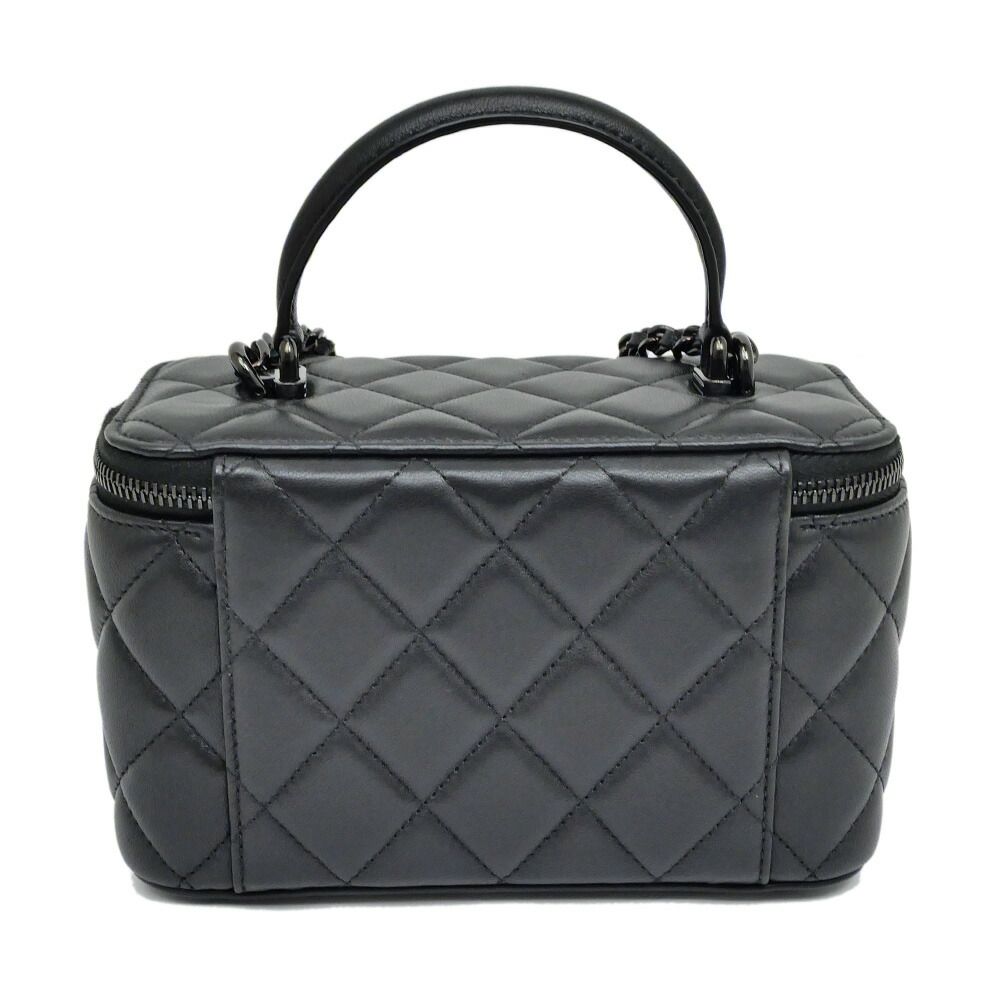 Chanel Quilted Vanity Chain Shoulder Bag Black So Lambskin — view 3