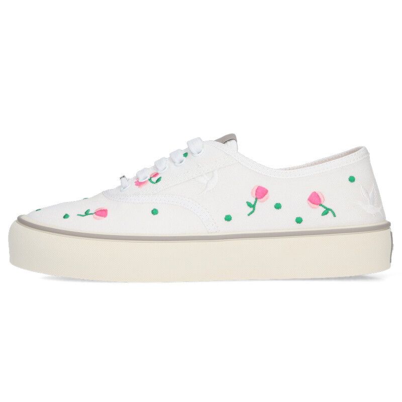 Dior Rose Embroidered Low Cut Sneakers