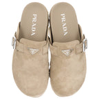 Prada Triangle Suede Sandals — view 4