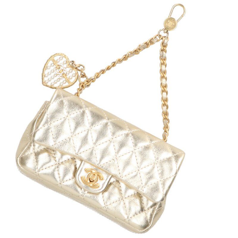Chanel Quilted CC Logo Lambskin Flap Chain Shoulder Bag Charm