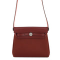 Hermes Shoulder Bag Herbag Zip Mini Rouge Ash Silver Toile Military Vache Hunter