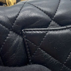 Chanel Chain Shoulder Bag Quilted CC Logo Leather Black — view 8