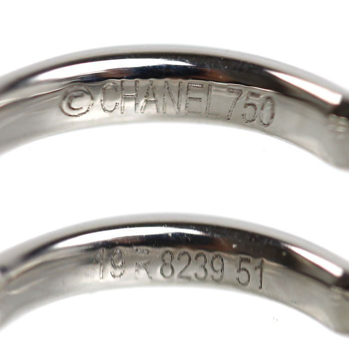 Chanel 18k White Gold Camellia Diamond Ring — view 5
