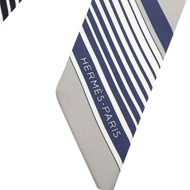 Hermes Twilly Ex Libris Scarf White Multicolor Silk — view 3