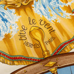 Hermes Carre 90 Vive le Vent Scarf Oversized Navy Multicolor Silk — view 3