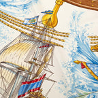 Hermes Carre 90 Vive le Vent Scarf Oversized Navy Multicolor Silk — view 5