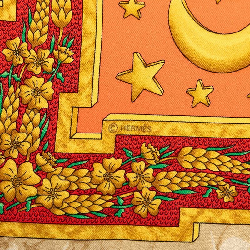 Hermes Carre 90 Carpe Diem Enjoy Every Day Sun Moon and Stars Scarf Oversized — view 5