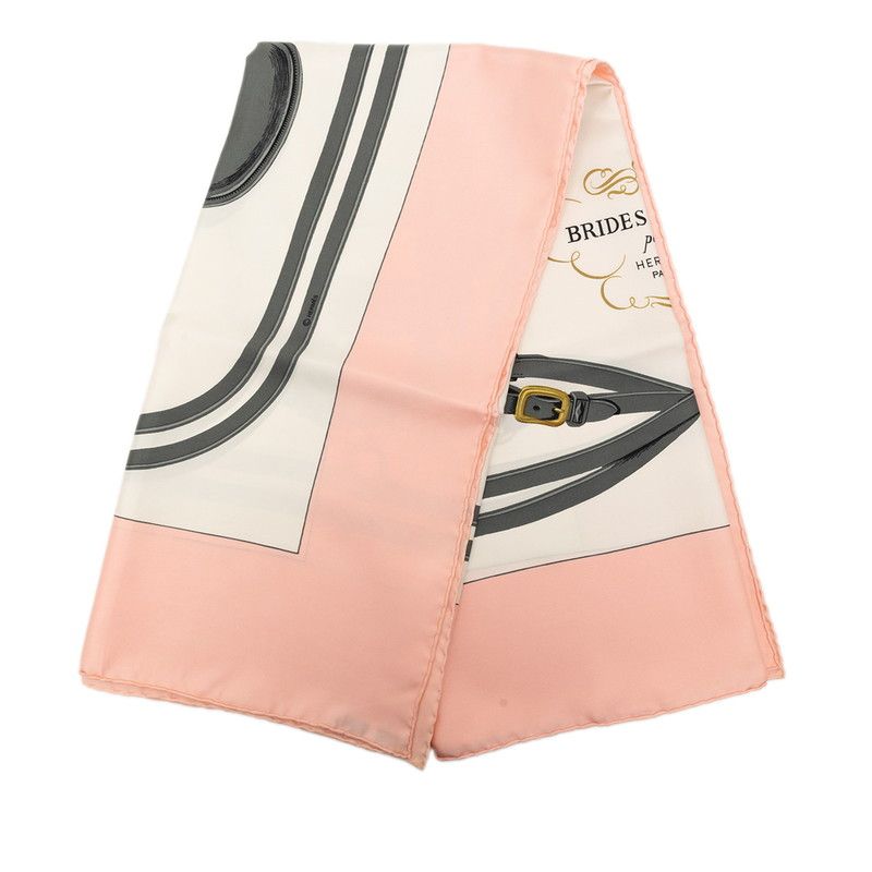 Hermes Carre 90 Brides de Gala Ceremonial Scarf Oversized Pink Silk — view 2