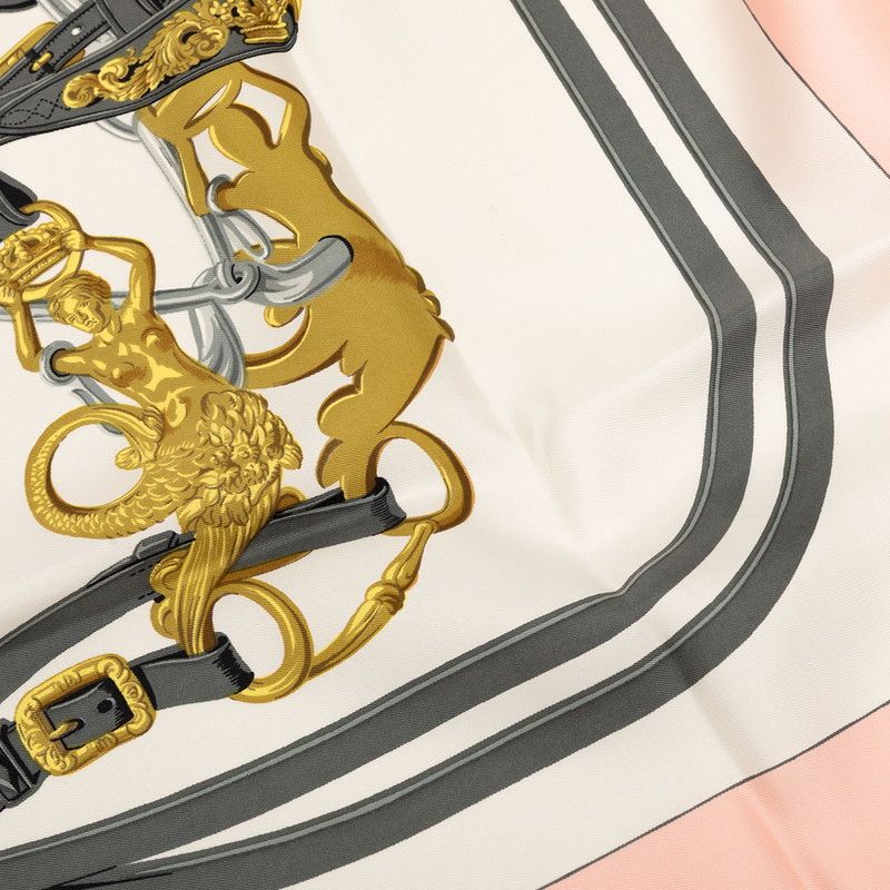 Hermes Carre 90 Brides de Gala Ceremonial Scarf Oversized Pink Silk — view 5