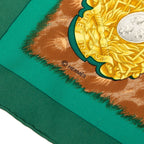 Hermes Carre 90 Casques Et Plumets Faceless Helmet Scarf Oversized Green — view 7