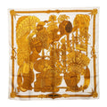 Hermes Carre 90 Armets en Panache Feathered Helmet Scarf Large Ivory Gold Silk