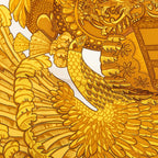 Hermes Carre 90 Armets en Panache Feathered Helmet Scarf Large Ivory Gold Silk — view 4