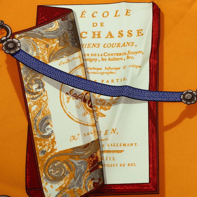 Hermes Carre 90 Memoire D'hermes Scarf Oversized Navy Orange — view 4