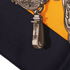 Hermes Carre 90 Memoire D'hermes Scarf Oversized Navy Orange — view 7