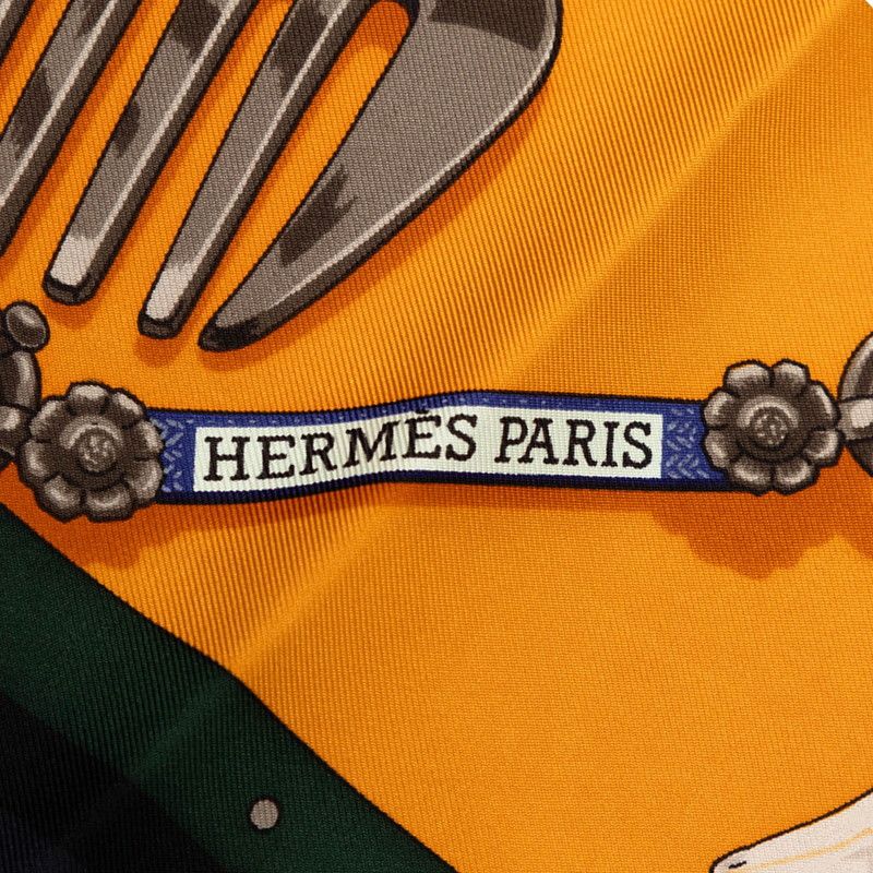 Hermes Carre 90 Memoire D'hermes Scarf Oversized Navy Orange — view 8