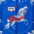 Hermes Carre 90 Carrousel Merry Go Round Scarf Oversized Blue Silk — view 8