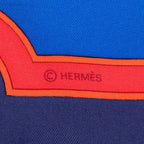Hermes Carre 90 Carrousel Merry Go Round Scarf Oversized Blue Silk — view 6