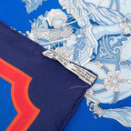 Hermes Carre 90 Carrousel Merry Go Round Scarf Oversized Blue Silk — view 9