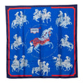Hermes Carre 90 Carrousel Merry Go Round Scarf Oversized Blue Silk