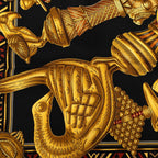 Hermes Carre 90 L'or Des Chefs Scarf Oversized Black Gold Silk — view 4