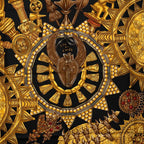 Hermes Carre 90 L'or Des Chefs Scarf Oversized Black Gold Silk — view 3