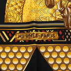 Hermes Carre 90 L'or Des Chefs Scarf Oversized Black Gold Silk — view 5