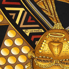 Hermes Carre 90 L'or Des Chefs Scarf Oversized Black Gold Silk — view 6