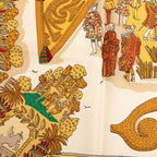 Hermes Carre 90 le Paradis du Roy Scarf Oversized Yellow Silk — view 5
