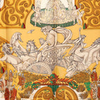 Hermes Carre 90 le Paradis du Roy Scarf Oversized Yellow Silk — view 4
