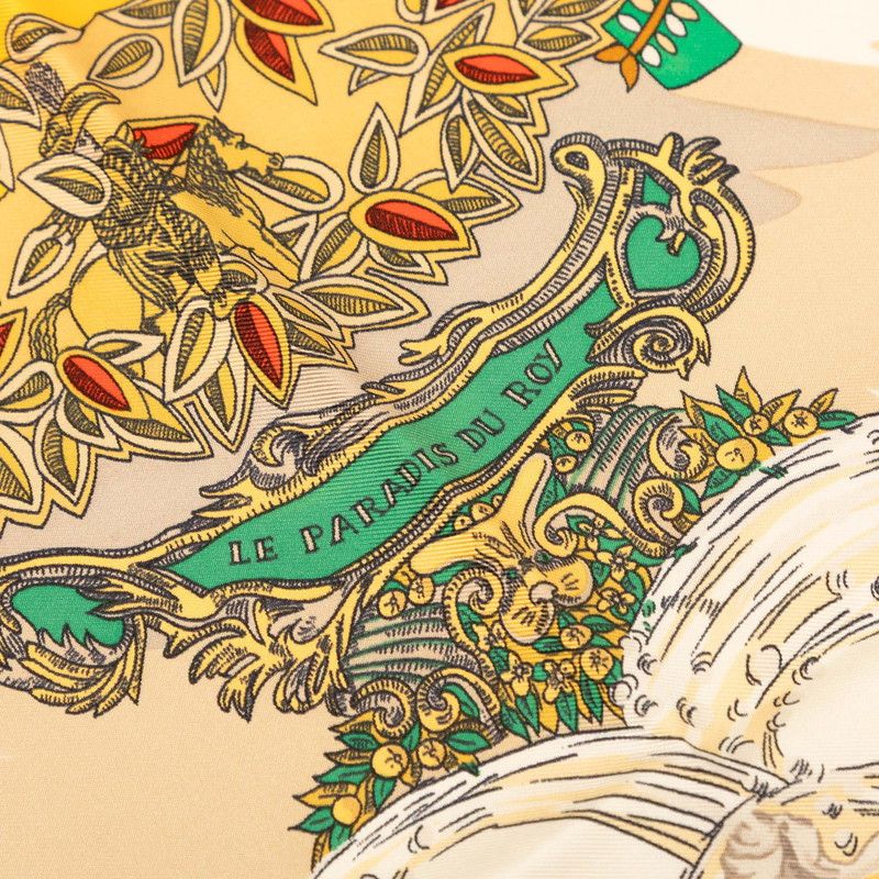 Hermes Carre 90 le Paradis du Roy Scarf Oversized Yellow Silk — view 3