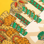 Hermes Carre 90 le Paradis du Roy Scarf Oversized Yellow Silk — view 6