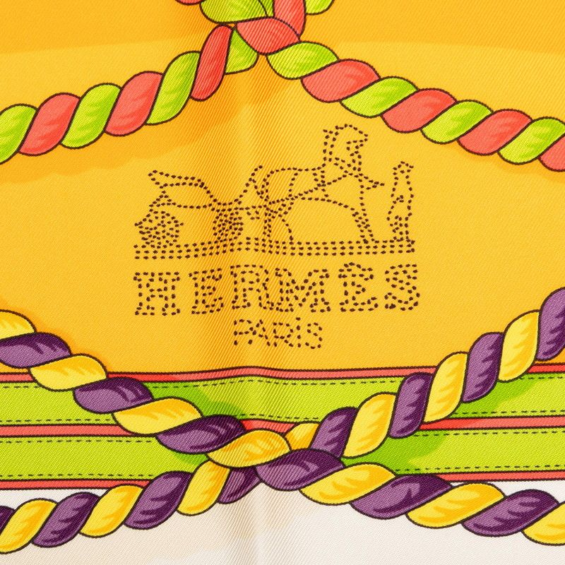 Hermes Carre 90 Grande Tenue Horse in Formal Attire Scarf Large White Multicolor — view 8