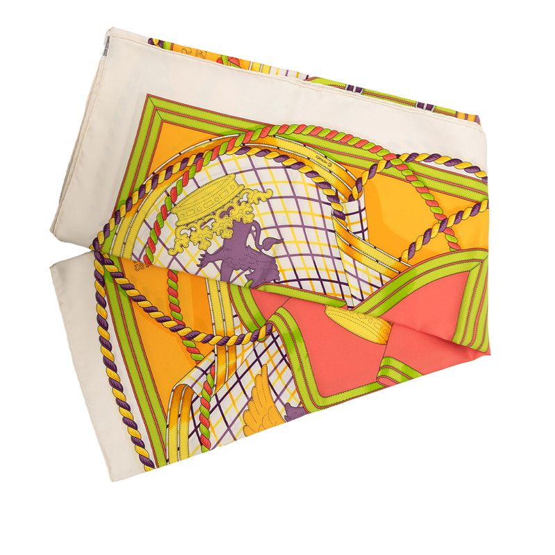 Hermes Carre 90 Grande Tenue Horse in Formal Attire Scarf Large White Multicolor — view 2