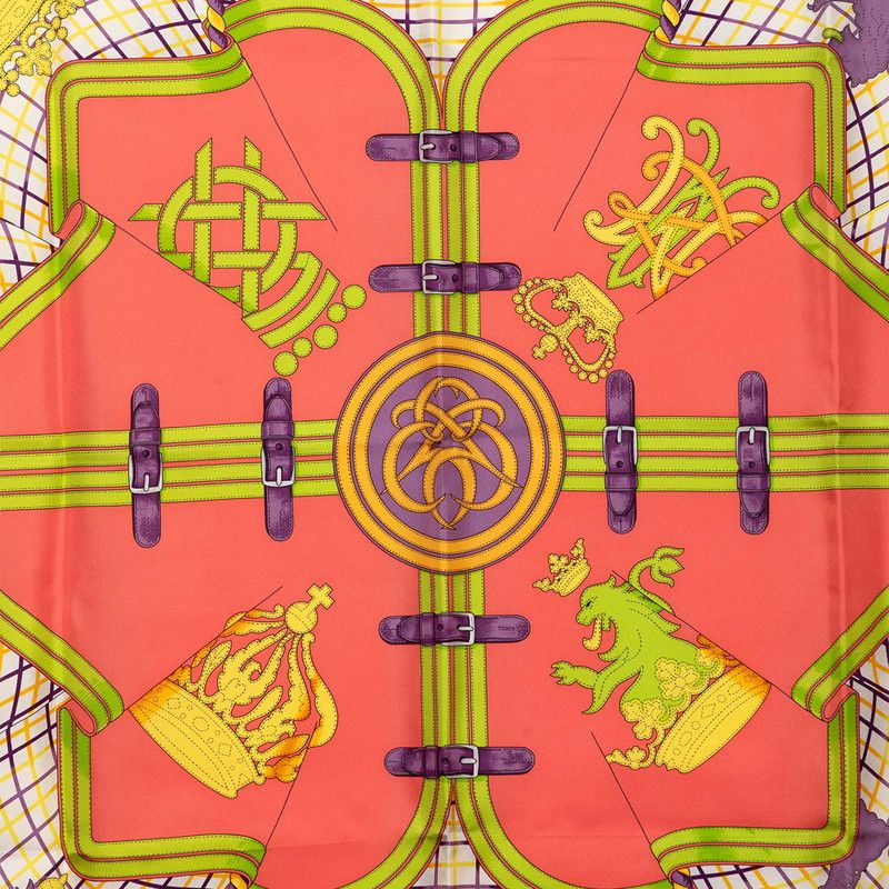 Hermes Carre 90 Grande Tenue Horse in Formal Attire Scarf Large White Multicolor — view 4